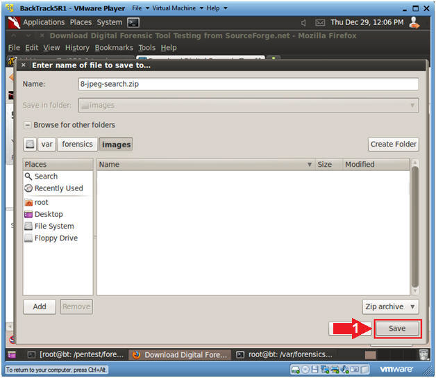 Name: BackTrackSR1 - VMware Player File Virtual Machine - Help -OX Applications Places System Thu Dec 29, 12:06 PM Download D