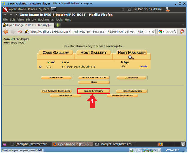 BackTrackSRI - VMware Player File Virtual Machine - Help - OX Applications Places System Fri Dec 30, 12:03 PM * Open Image In