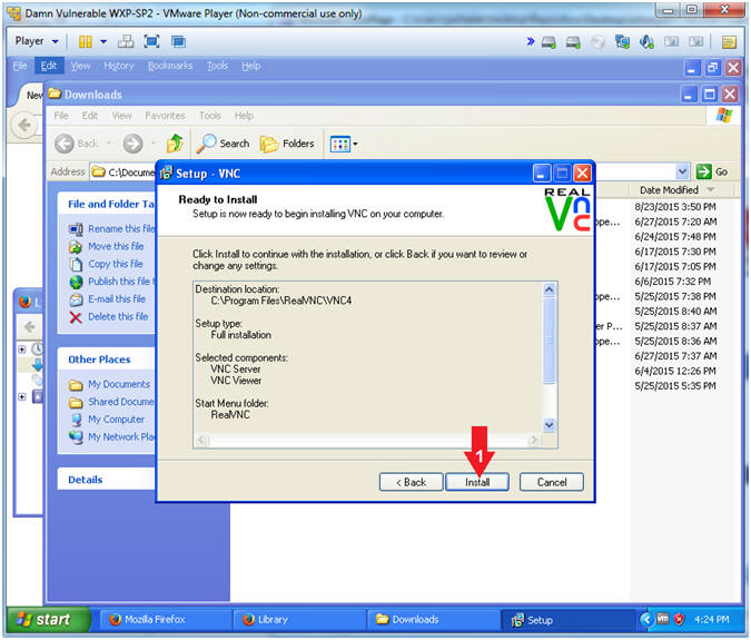 windows vnc server select window