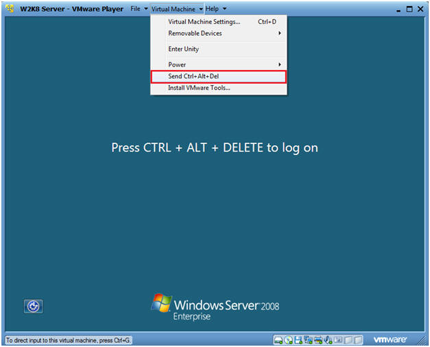 vnc ctrl+alt+del windows server 2008